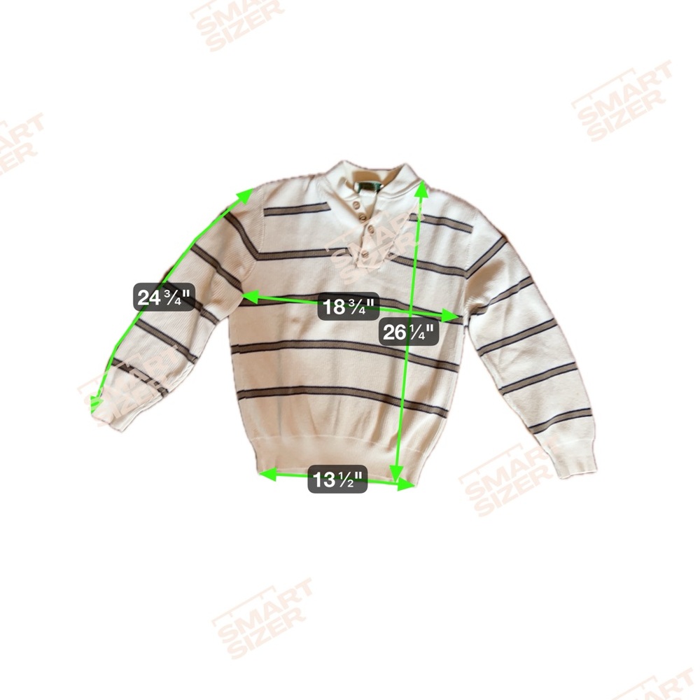 L.L. Bean Men's Cream and Black Striped Crewneck Sweater 100% cotton preppy M - Picture 9 of 9